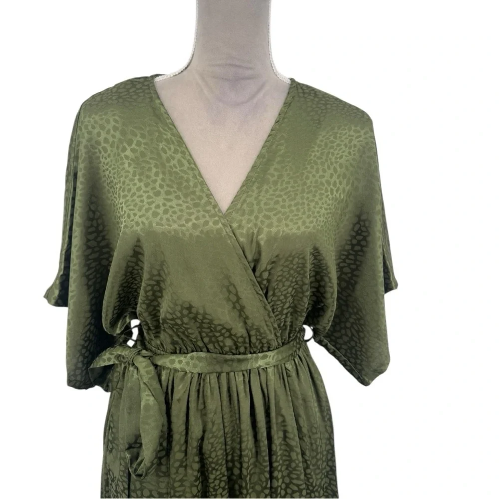 Baltic Born Savannah Print Kimono Maxi Dress Olive Green Size XS - Picture 7 of 13